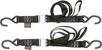 Tie Down Cam S Hook 1.5"X5.5' Black Pair