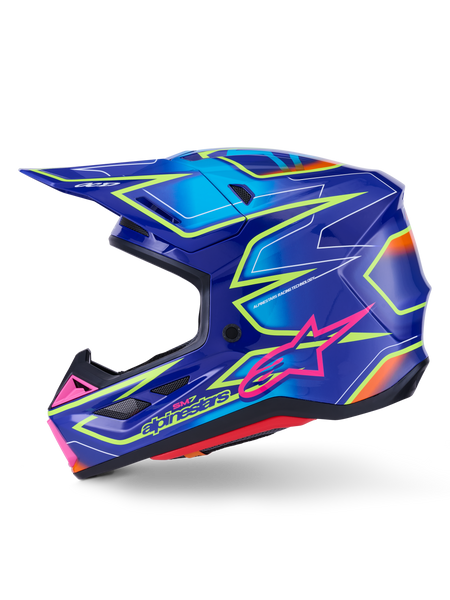 Sm7 Cast Helmet Blue/Pnk/Ylw Fluo Glossy Xl