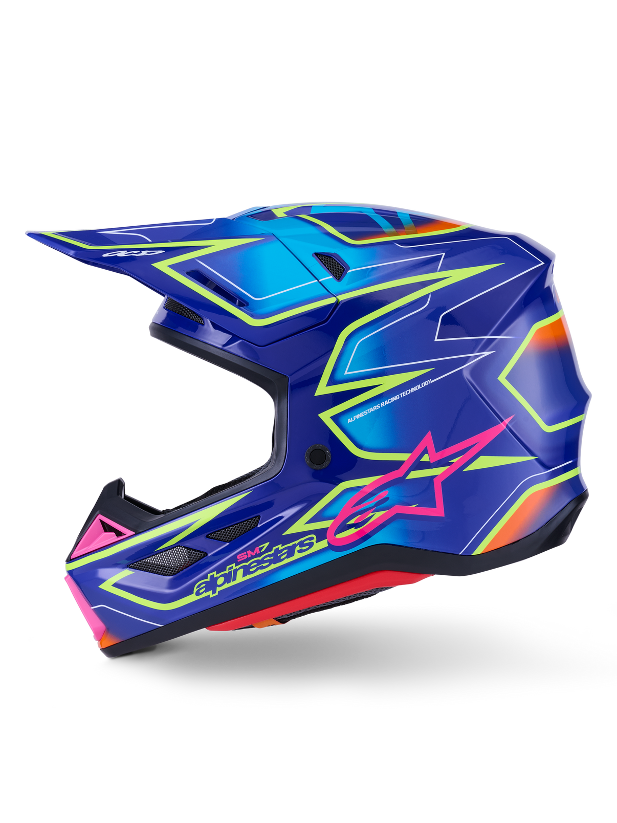 Sm7 Cast Helmet Blue/Pnk/Ylw Fluo Glossy 2x