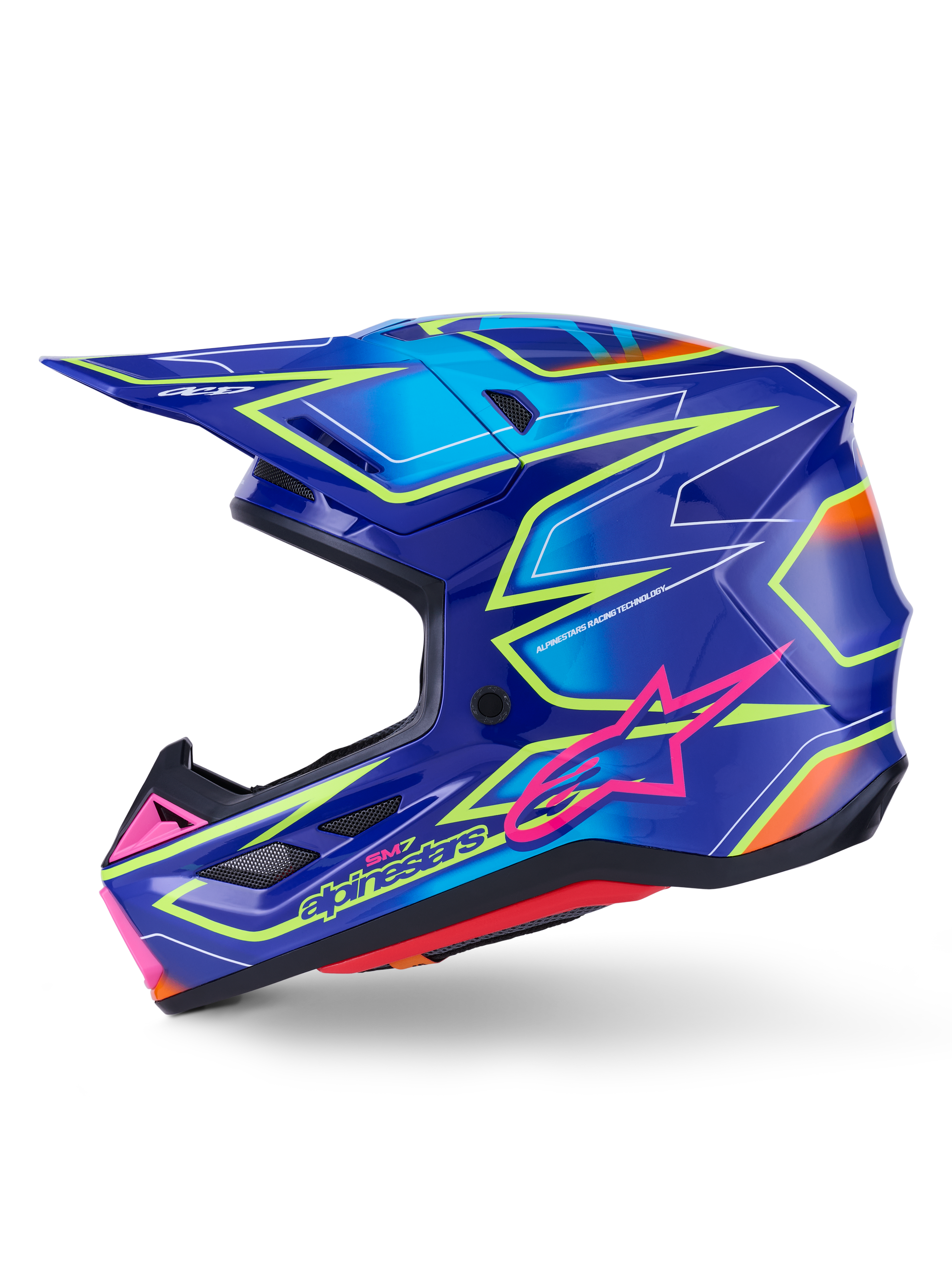 Sm7 Cast Helmet Blue/Pnk/Ylw Fluo Glossy 2x