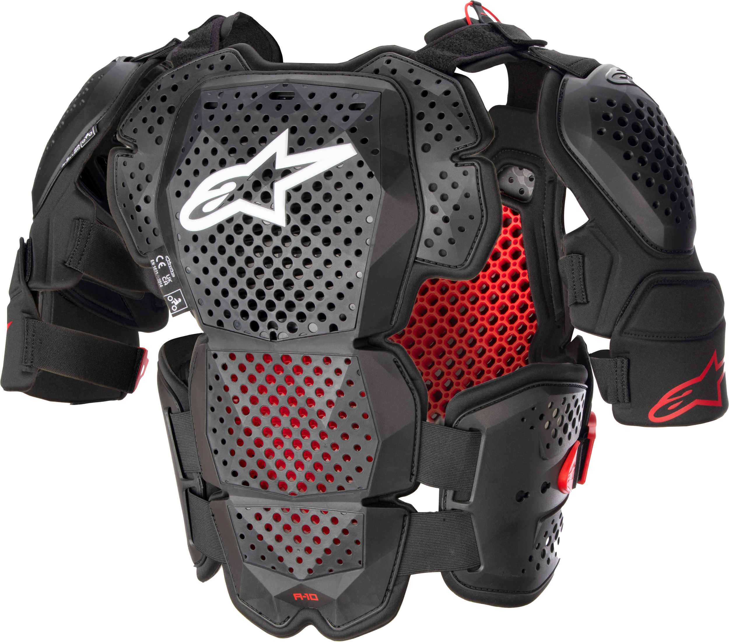 A 10 V2 Full Chest Protector Anthracite/Black/Red Md/Lg