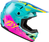 Fly Racing Kinetic Drip Youth Helmet - Turquoise/Pink/Yellow