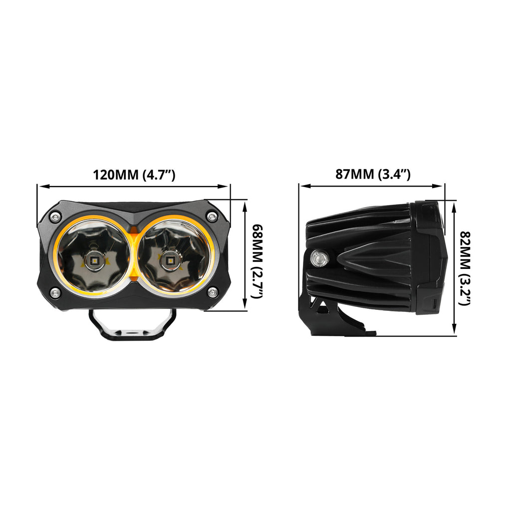 XK GLOW XK067002-KIT 2" 30W Spot Beam Offroad Lights