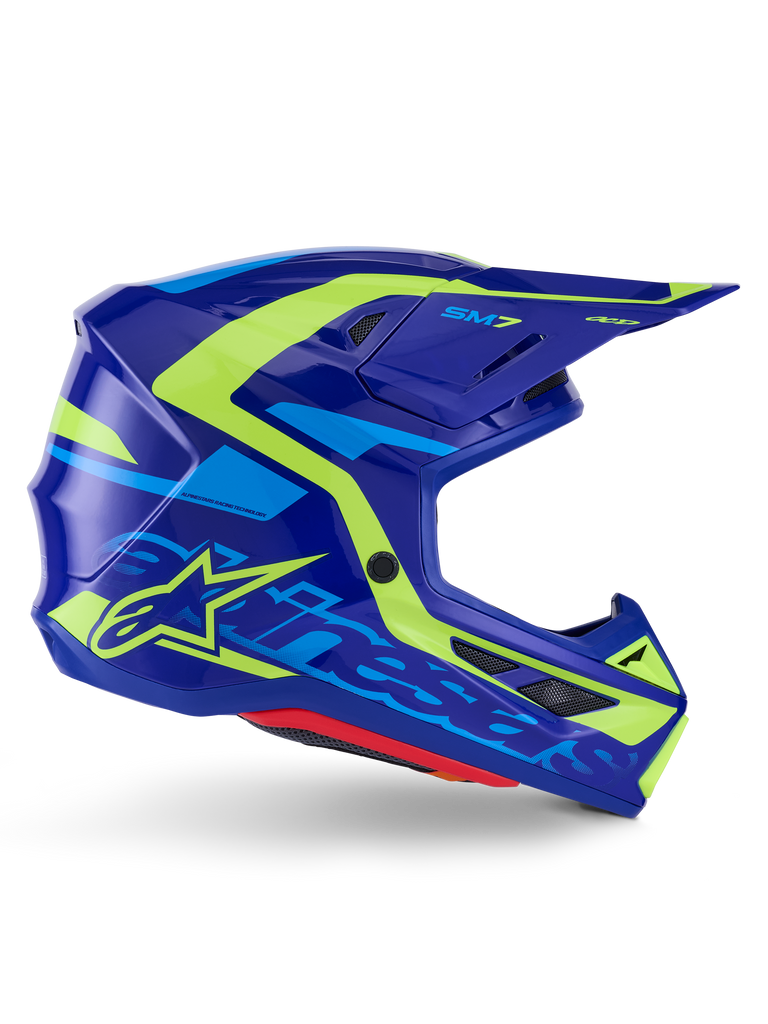 Sm7 Deed Helmet Blue/Ylw Fluo Glossy Sm