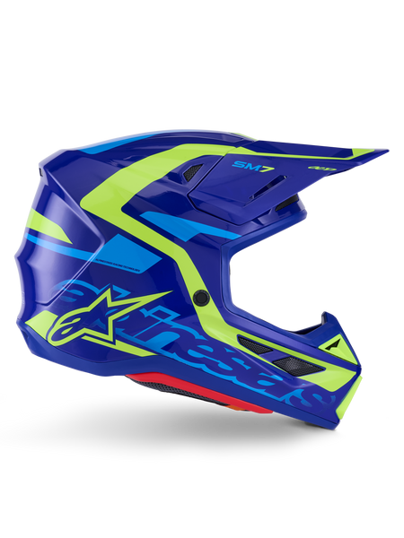 Sm7 Deed Helmet Blue/Ylw Fluo Glossy Sm