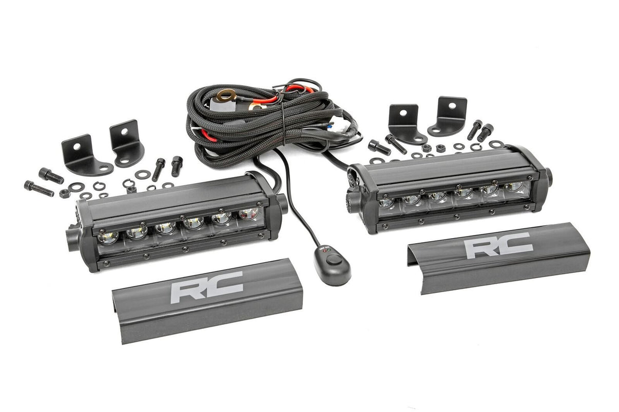 6 Inch Black Series LED Light Bar | Single Row | Pair | 70706BL