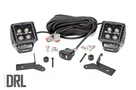 LED Light Kit | Hinge Mount | 2" Black Pair | White DRL | Jeep Gladiator JT/Wrangler JL (18-25) | 70052DRL