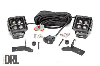 LED Light Kit | Hinge Mount | 2" Black Pair | Amber DRL | Jeep Gladiator JT/Wrangler JL (18-25) | 70052DRLA