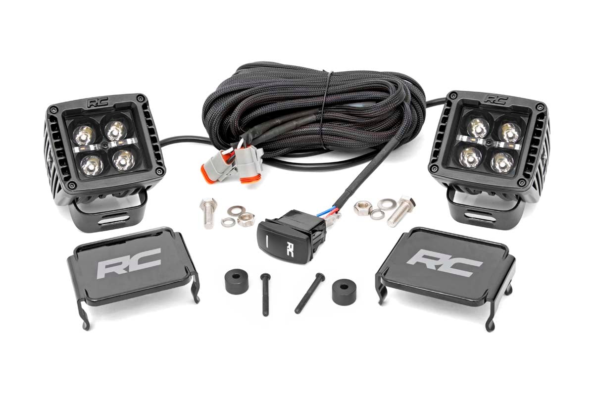 LED Light Kit | Cowl Mount | 2" Black Pair | White DRL | Jeep Gladiator JT/Wrangler JL (18-25) | 70061