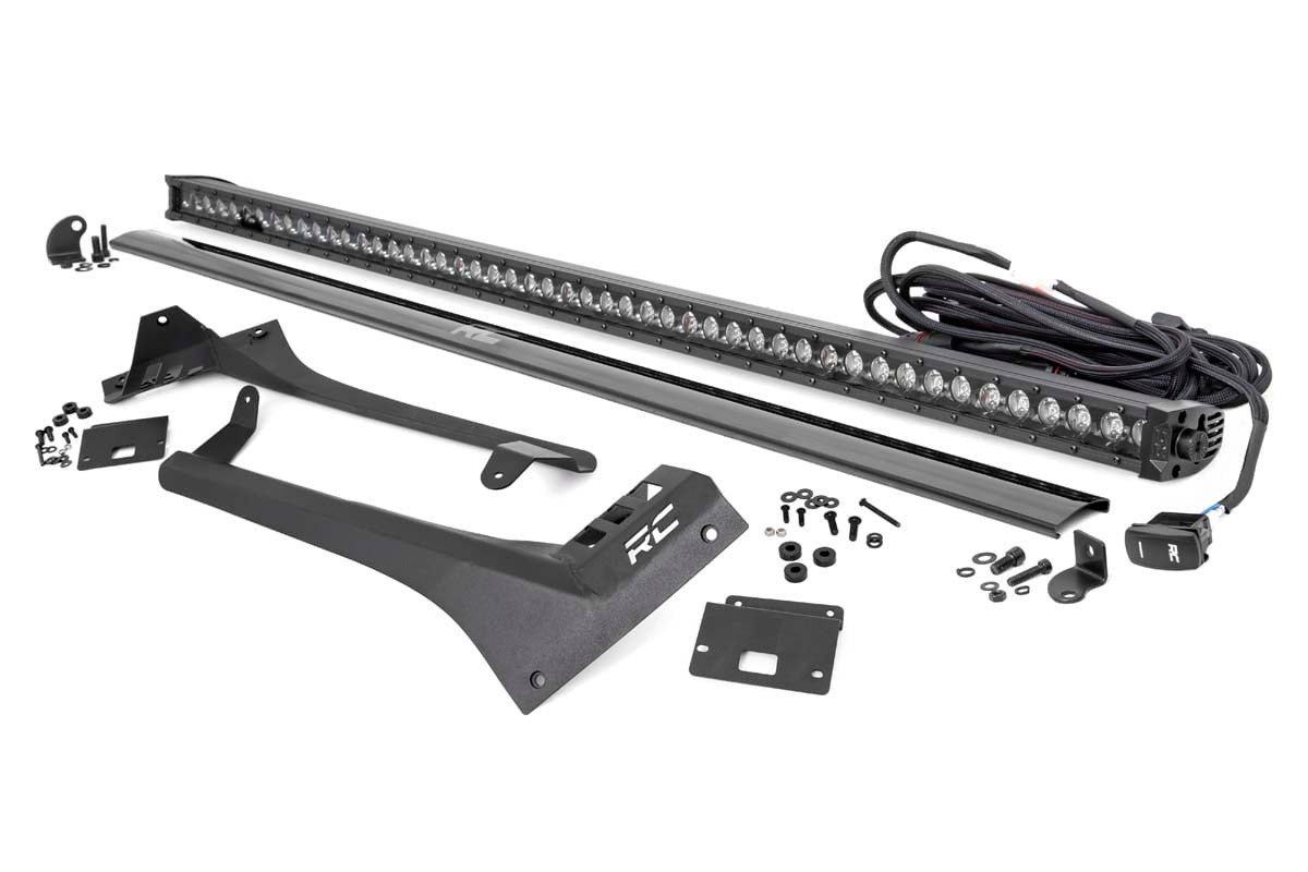 LED Light Kit | Windshield | 50" BLK Single Row | WHT DRL | Jeep Gladiator JT/Wrangler JL (18-25) | 70066