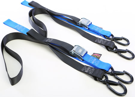Tie Down Cam Sec Hook Soft Tye 1.5"X6' Black/Blue Pair
