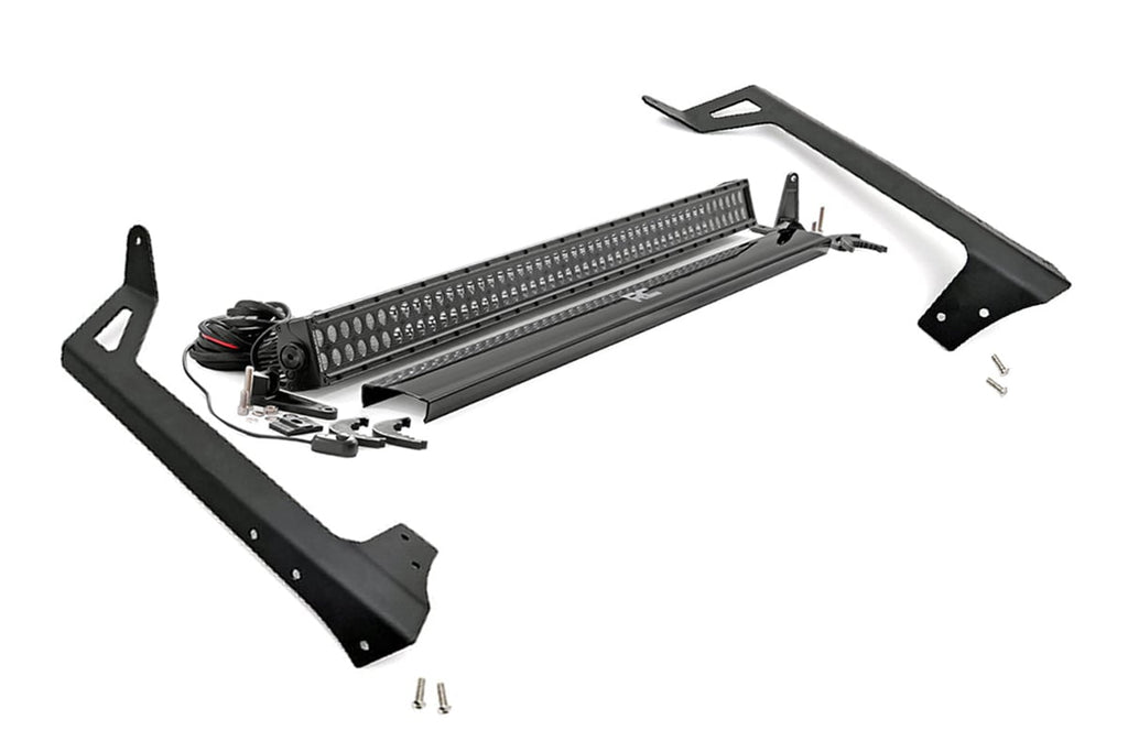 LED Light Kit | Windshield Mount | 50" Black Dual Row | Jeep Wrangler JK (07-18) | 70504BL