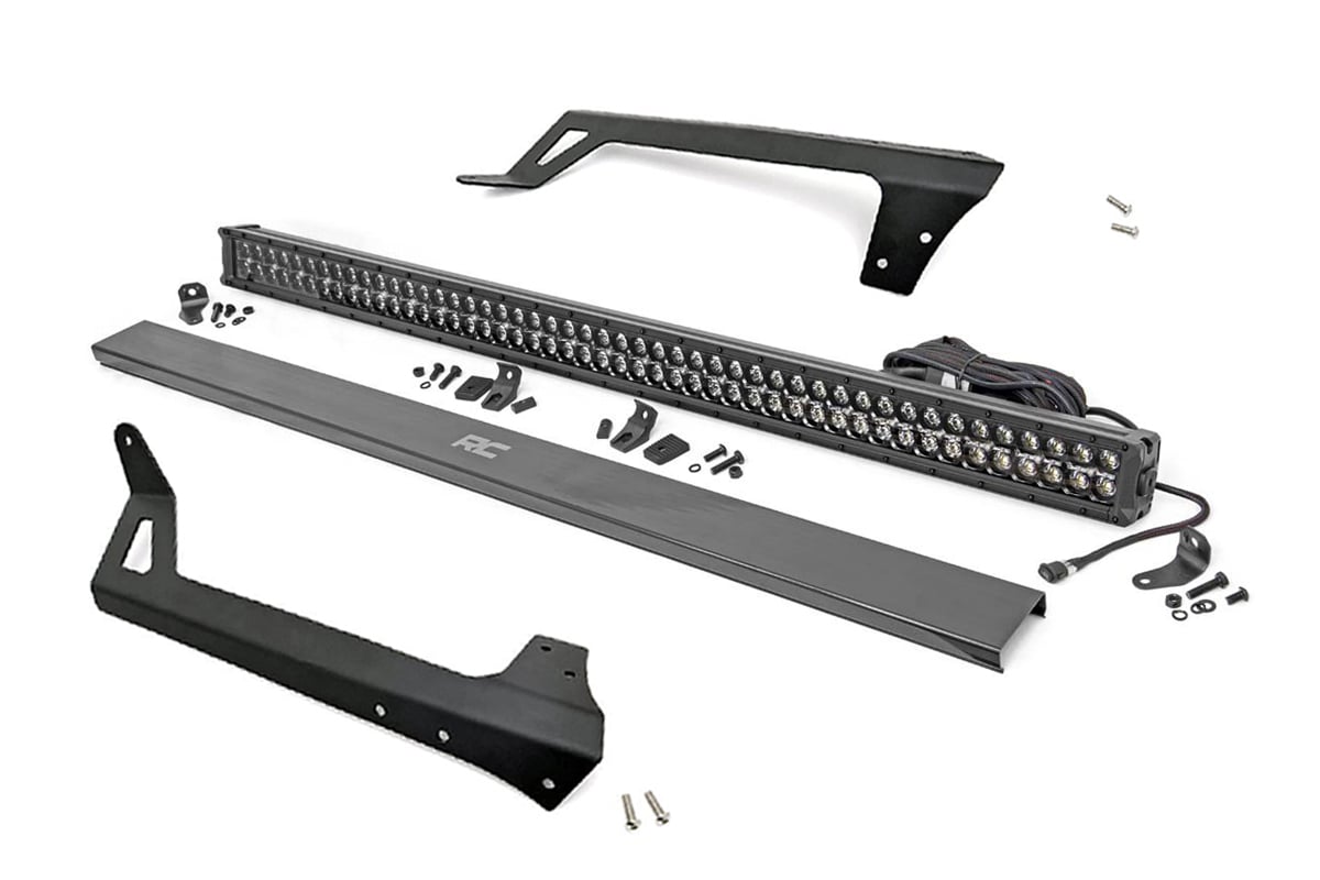 LED Light | Windshield Mnt | 50" Black Dual Row | Amber DRL | Jeep Wrangler JK (07-18) | 70504BLDRLA