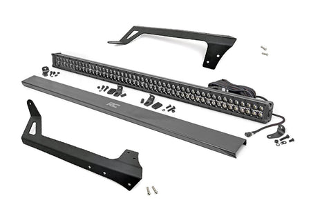 LED Light | Windshield Mnt | 50" Black Dual Row | Amber DRL | Jeep Wrangler JK (07-18) | 70504BLDRLA