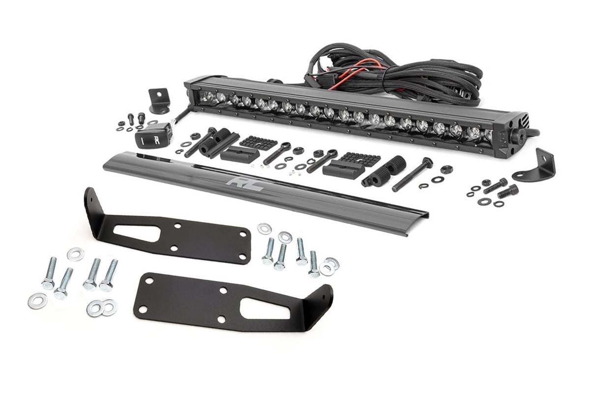 LED Light Kit | Bumper Mount | 20" Black Single Row | White DRL | Ram 2500/3500 (10-18) | 70568BLDRL