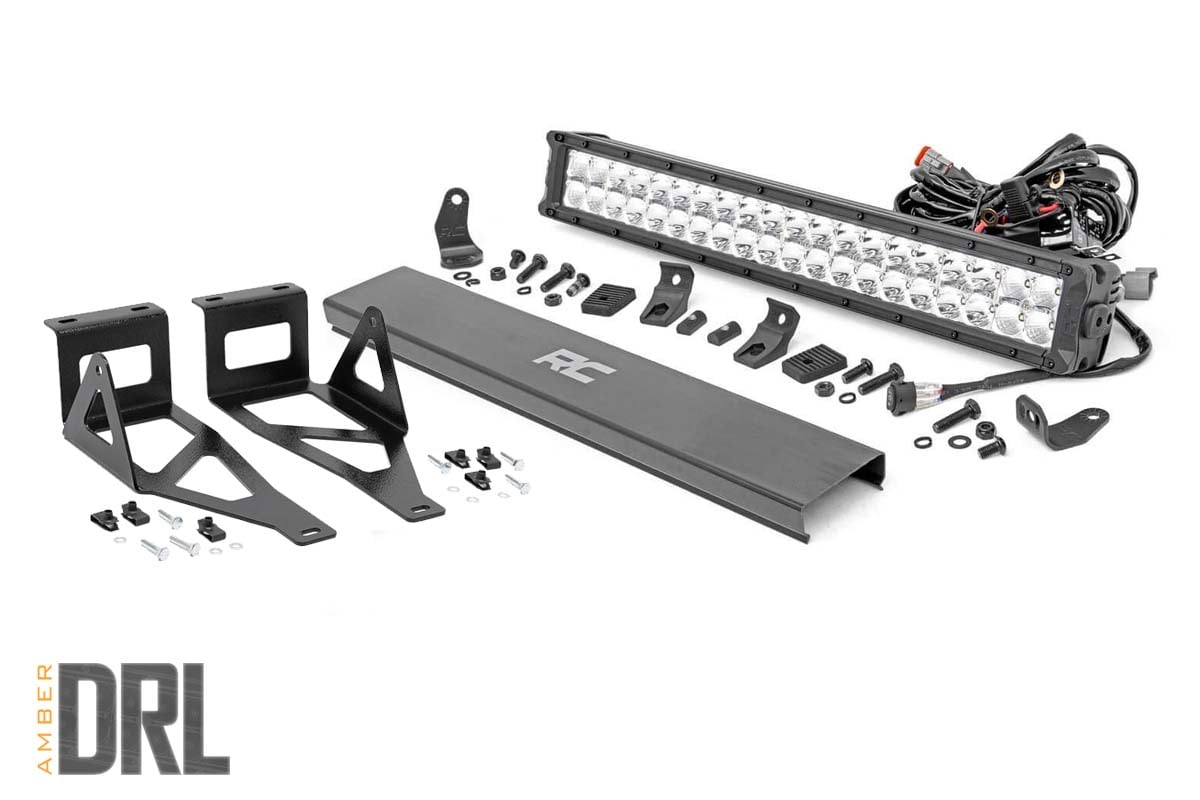 LED Light Kit | Bumper | 20" Chrome Dual Row | Amber DRL | Ford F-250/F-350 Super Duty (05-07) | 70664DRLA