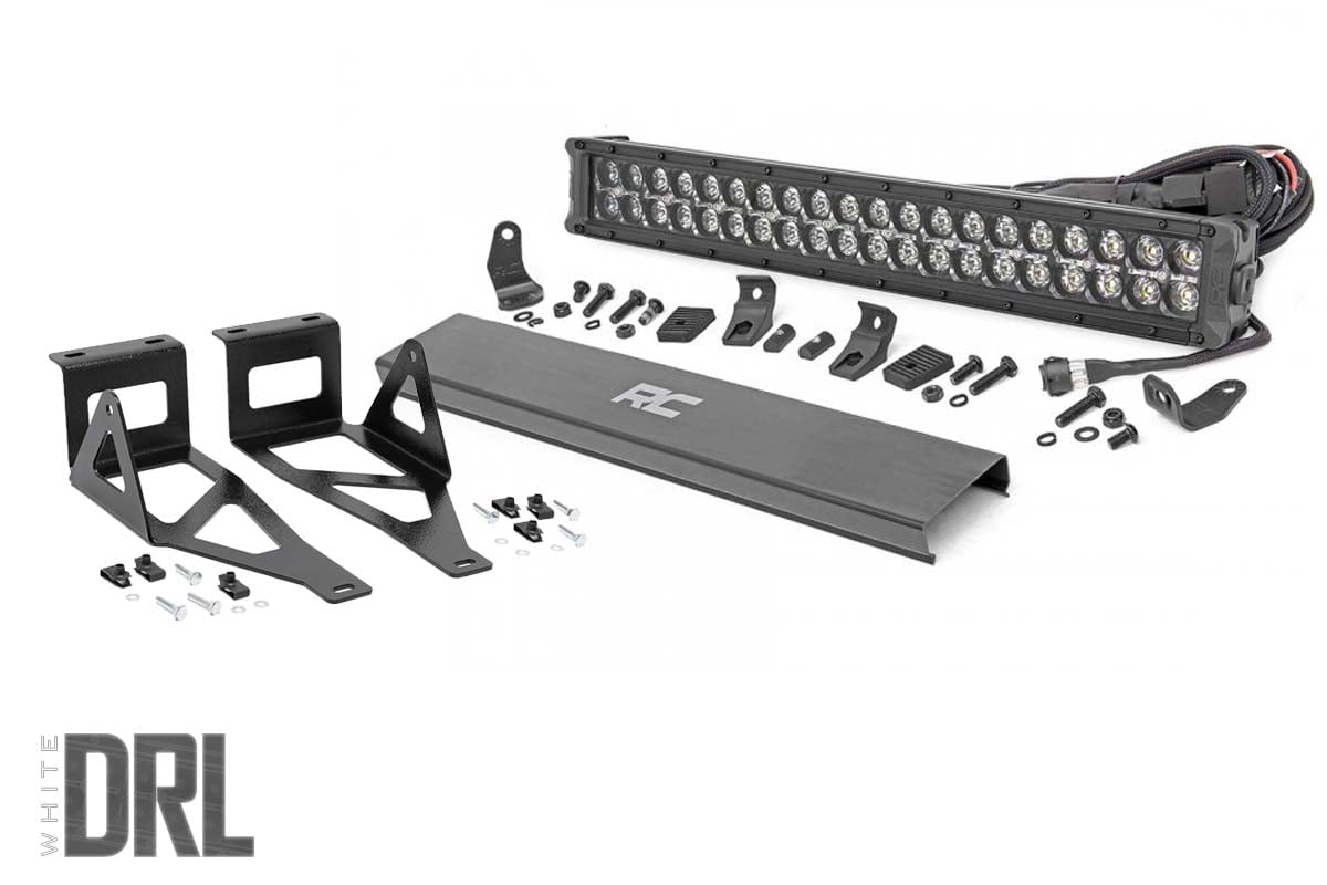 LED Light Kit | Bumper Mount | 2" Black Dual Row | White DRL | Ford F-250/F-350 Super Duty (05-07) | 70665DRL
