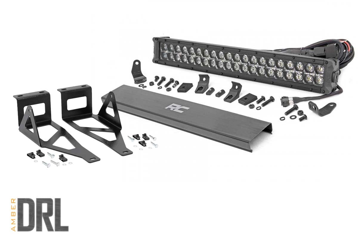 LED Light Kit | Bumper Mount | 2" Black Dual Row | Amber DRL | Ford F-250/F-350 Super Duty (05-07) | 70665DRLA