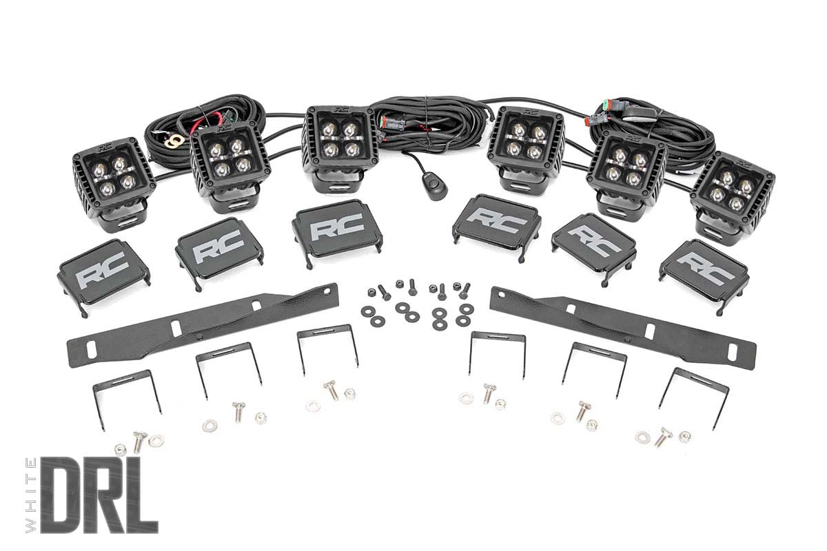LED Light Kit | Fog Mount | Triple 2" Black Pair | White DRL | Ford Raptor (17-20) | 70700DRL
