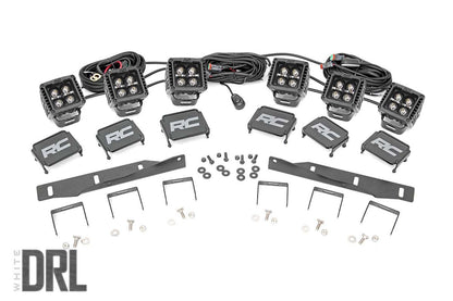 LED Light Kit | Fog Mount | Triple 2" Black Pair | White DRL | Ford Raptor (17-20) | 70700DRL