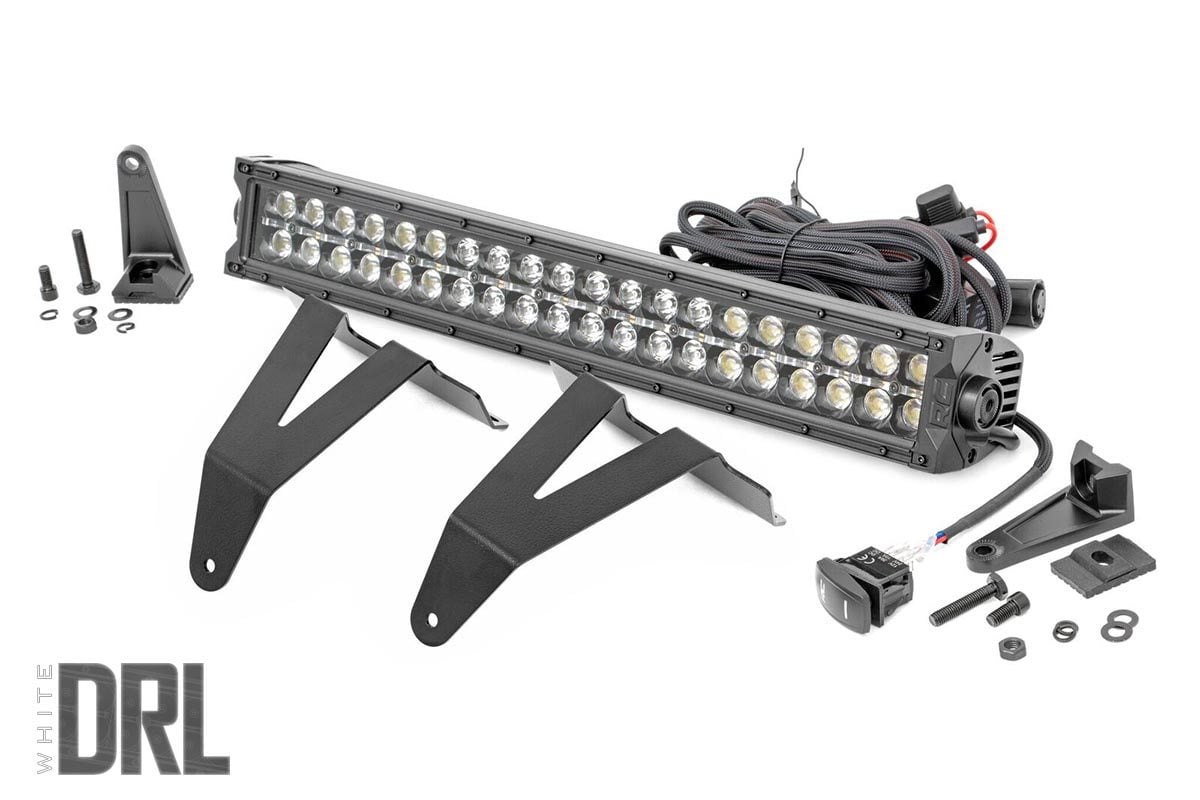 LED Light Kit | Bumper Mount | 20" Black Dual Row | White DRL | Ram 1500 (19-24) | 70779DRL