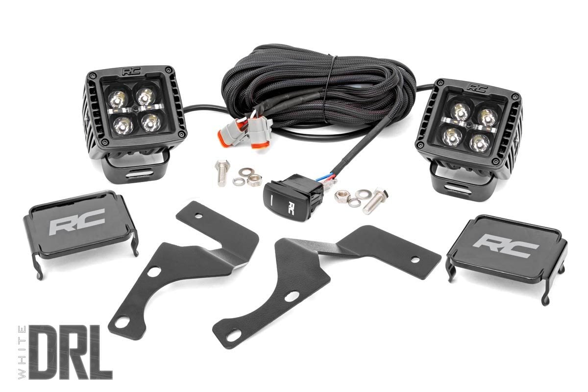 LED Light Kit | Ditch Mount | 2" Black Pair | White DRL | Toyota 4Runner (10-24) | 70797