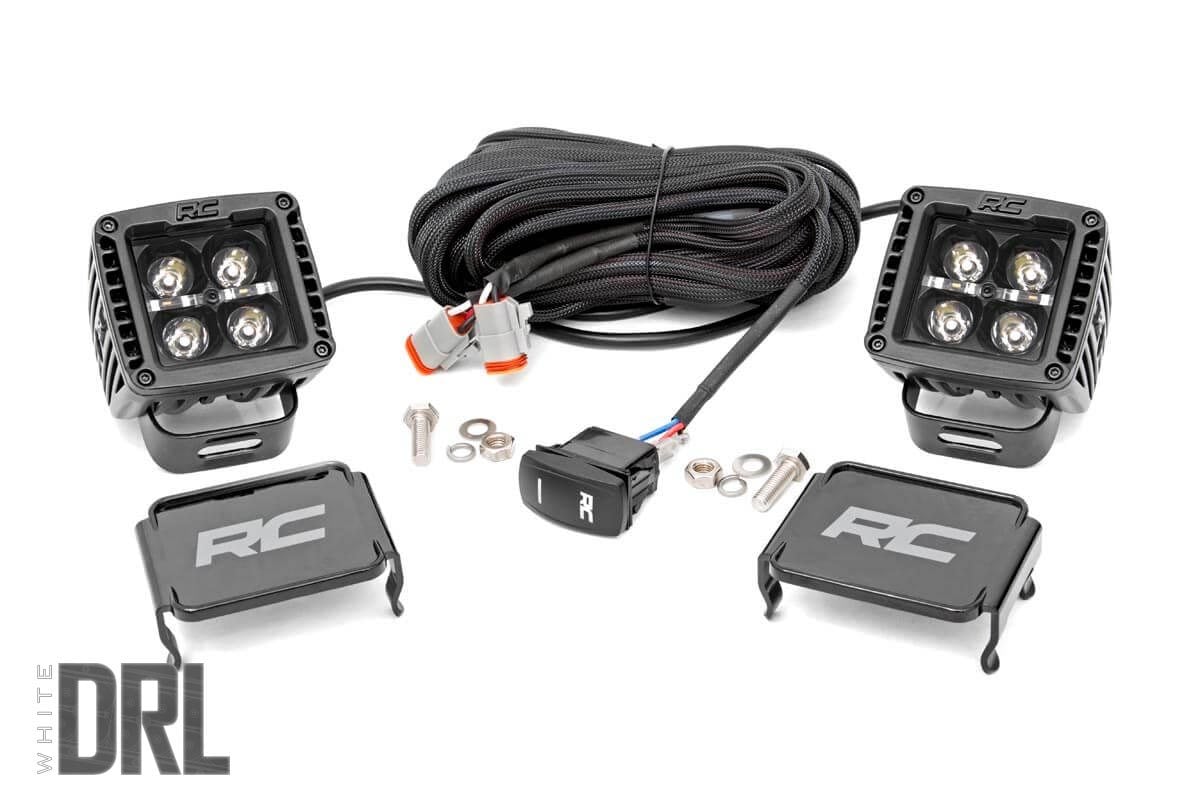2 Inch Black Series LED Light Pods | Spot | Square | Cool White DRL | 70903BLKDRL