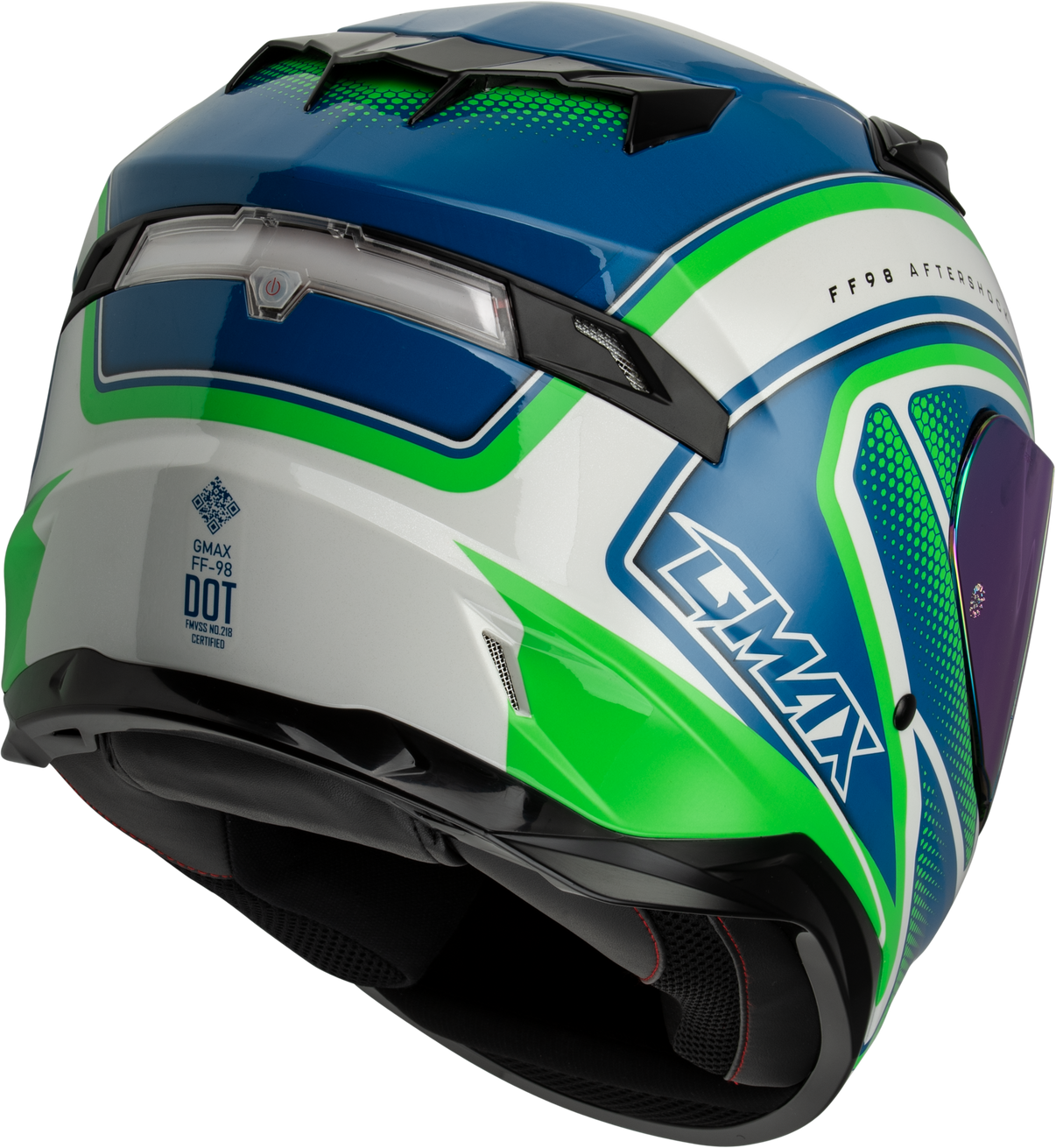 Ff 98 Aftershock Helmet White/Neon Green Lg