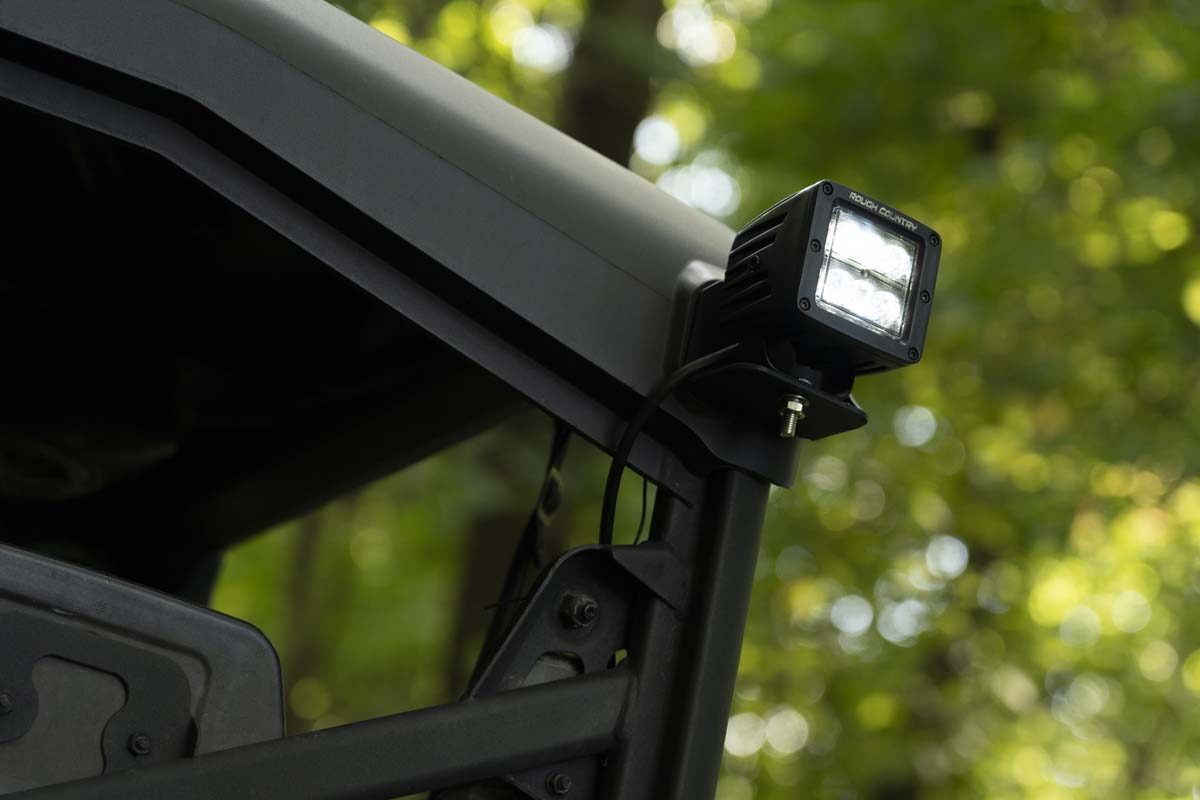 LED Light | Cab Mount | 2" Black Pair | Flood | Can-Am Defender HD 5/HD 8/HD 9/HD 10 | 71011