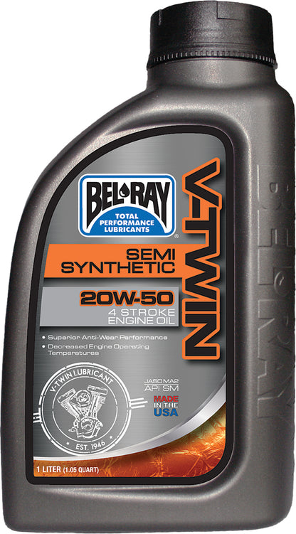 BEL-RAY V Twin Semi Synthetic Engine Oil 20W-50 1L - Part Number 96910-BT1