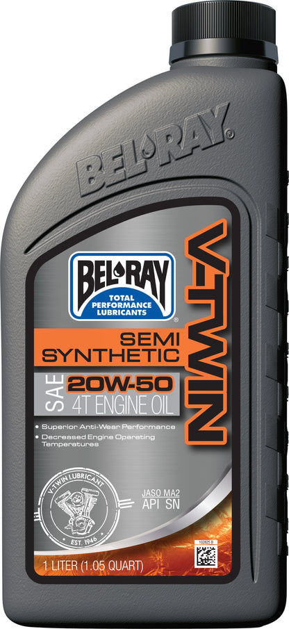 BEL-RAY V Twin Semi Synthetic Engine Oil 20W-50 1L - Part Number 96910-BT1
