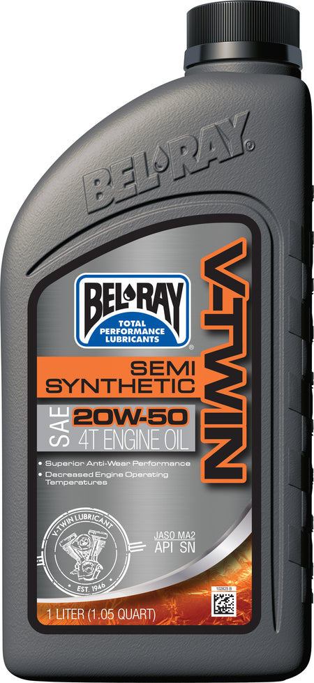 BEL-RAY V Twin Semi Synthetic Engine Oil 20W-50 1L - Part Number 96910-BT1