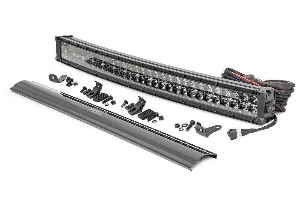 30 Inch Black Series LED Light Bar | Curved | Dual Row | Amber DRL | 72930BDA