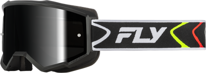 Youth Zone Goggle Black/White W/Black Mirror/Smoke Lens