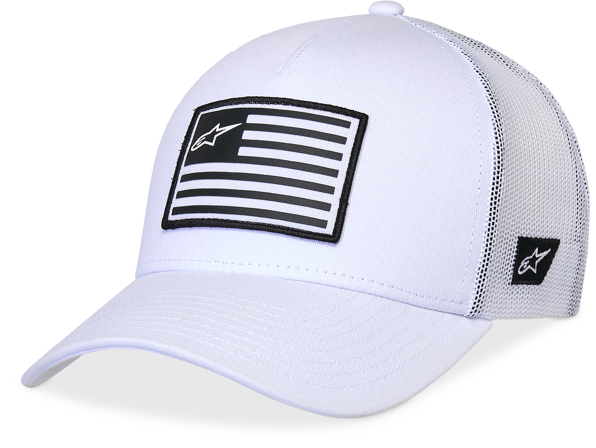 Flag Snapback Hat White/White