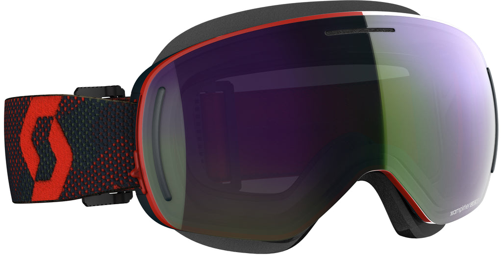 SCOTT Lcg Evo Snowcross Goggle - Red/Blu with Nights Enhancer Green Chrome