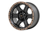 Rough Country | Rough Country 79 Series Wheel | One-Piece | Semi Gloss Black w/Bronze Ring | 18x9 | 5x5 | -12mm | 79181218A