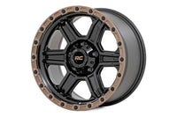 Rough Country | Rough Country 79 Series Wheel | One-Piece | Semi Gloss Black w/Bronze Ring | 18x9 | 6x5.5 | 0mm | 79180912A