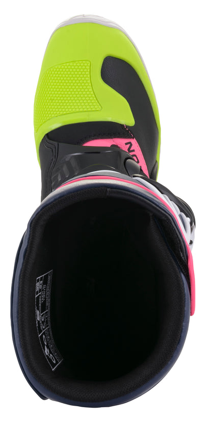 Alpinestars Tech 3s Youth Boots Black/Dark Blue/Pink Fluo Size 08