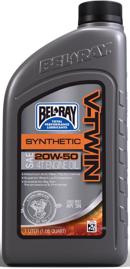 BEL-RAY V Twin Synthetic 20W-50 Motor Oil - Part Number 303133150160