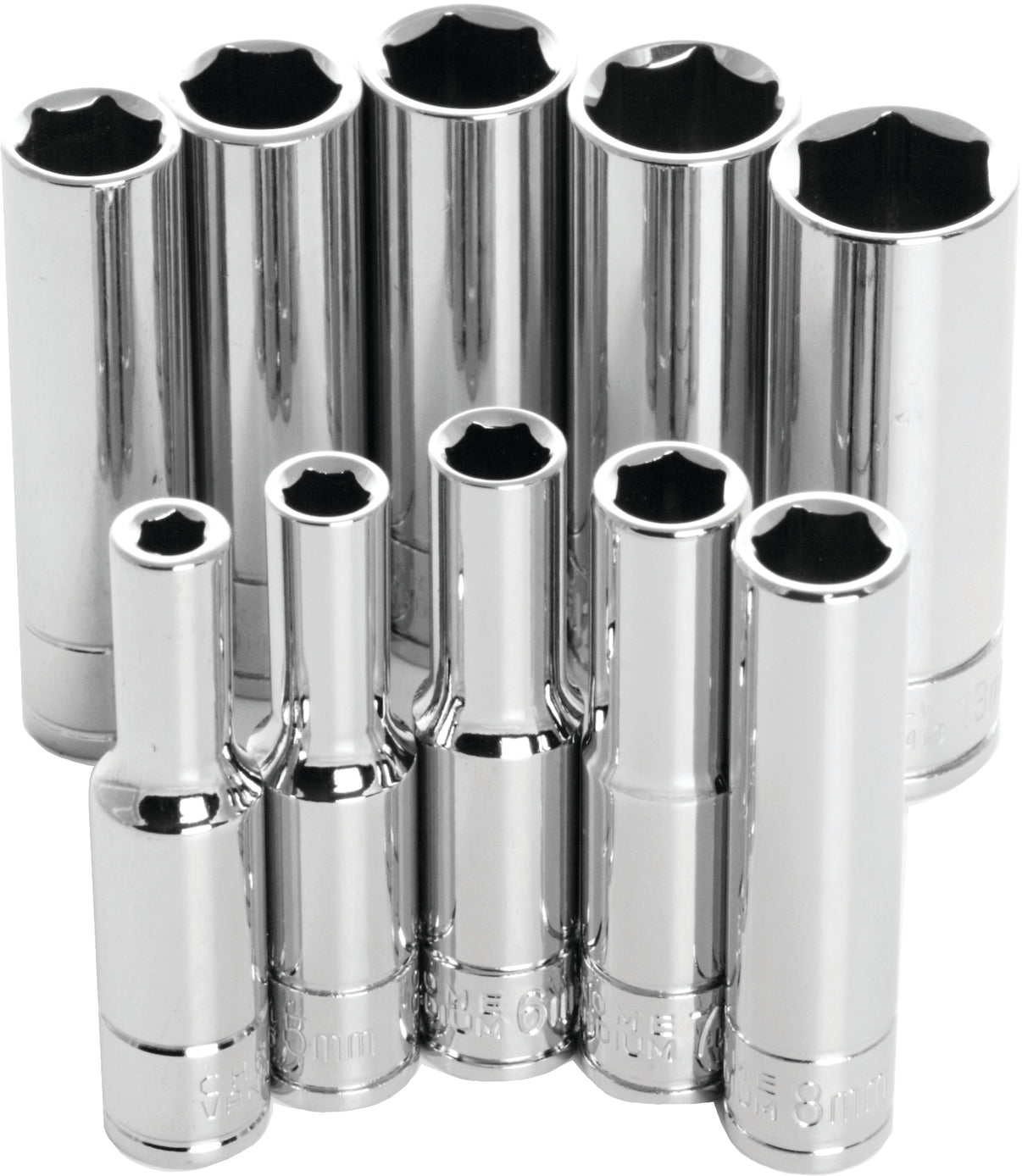 10 Pc 1/4" Met Socket Set Deep