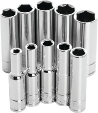 10 Pc 1/4" Met Socket Set Deep