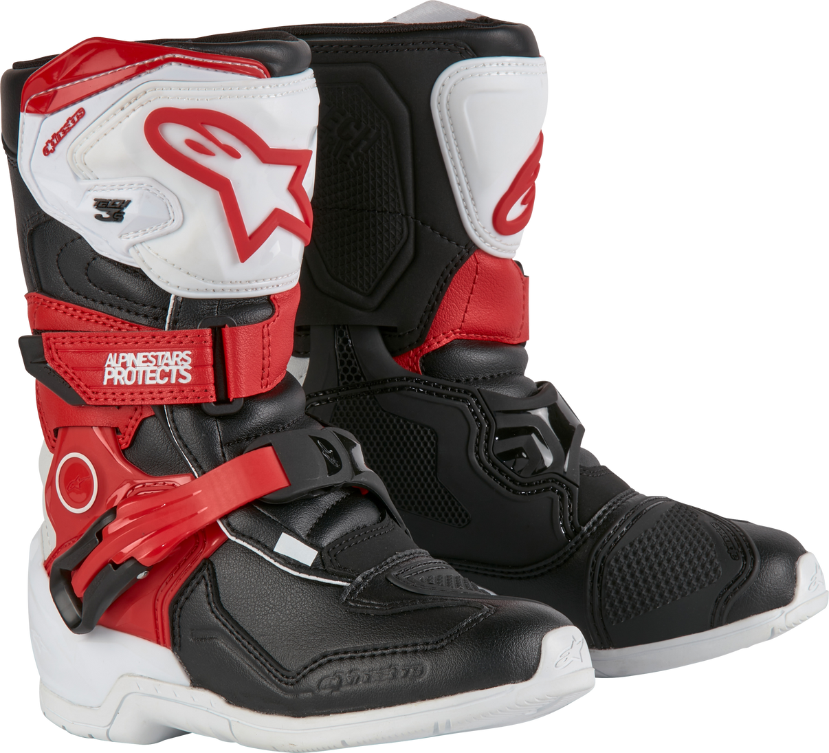 Tech 3s Kids Boots White/Blk/Bt Red Sz 1