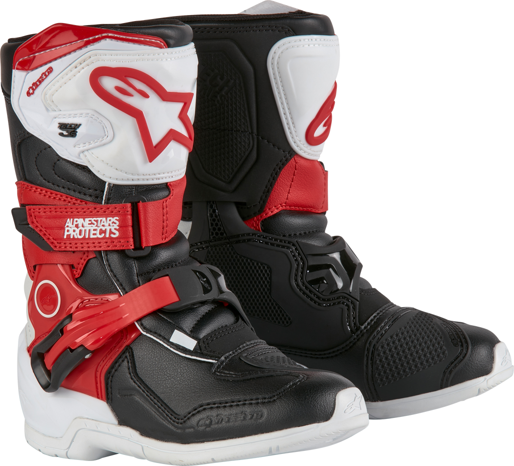 Tech 3s Kids Boots White/Blk/Bt Red Sz 11
