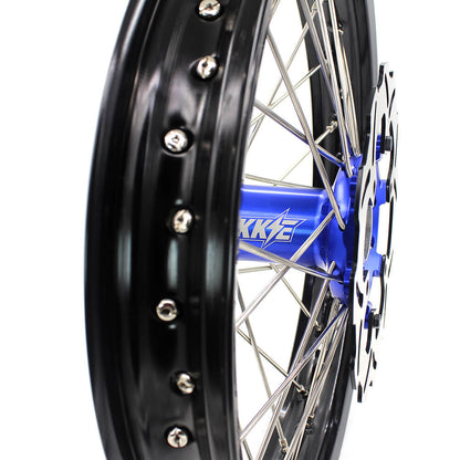 KKE 21 & 18 Enduro Wheels for YAMAHA WR250F 2001-2016 WR450F 2003-2015 Blue&Black 250mm Disc