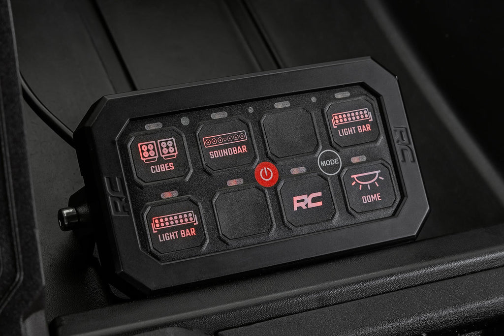 Rough Country | 8 Gang Switch Panel | Bluetooth | RGB Backlit Buttons | Multifunction Modes | 70975