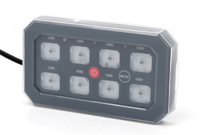 Rough Country | 8 Gang Switch Panel | Bluetooth | RGB Backlit Buttons | Multifunction Modes | 70975