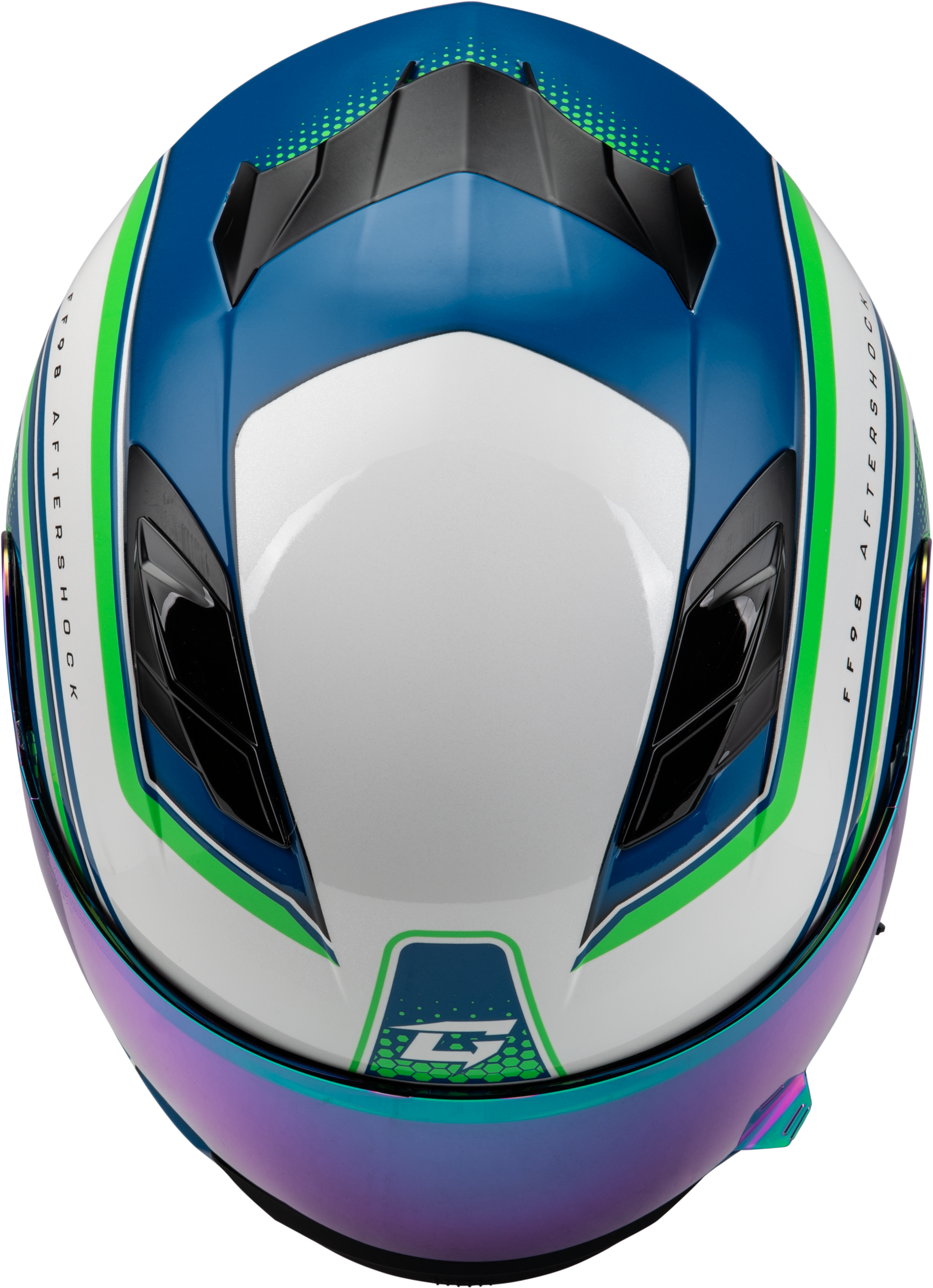 Ff 98 Aftershock Helmet White/Neon Green 3x