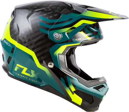 Formula S Carbon Byte Helmet Black Carbon/Teal/Lime Xl