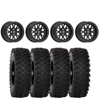 Valor Offroad V07 Satin Black Beadlock Wheels on System 3 ATX470 Tires – UTV Wheel & Tire Kit 4/137